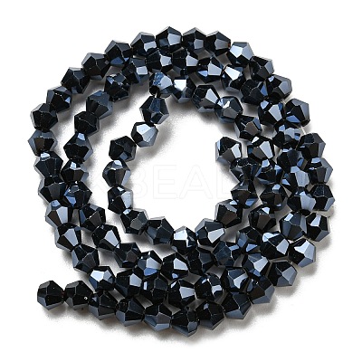 Transparent Electroplate Glass Beads Strands GLAA-F029-3mm-C02-1