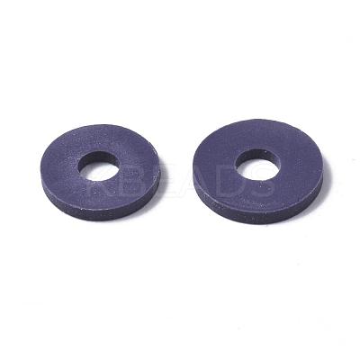 Flat Round Handmade Polymer Clay Beads CLAY-R067-10mm-04-1
