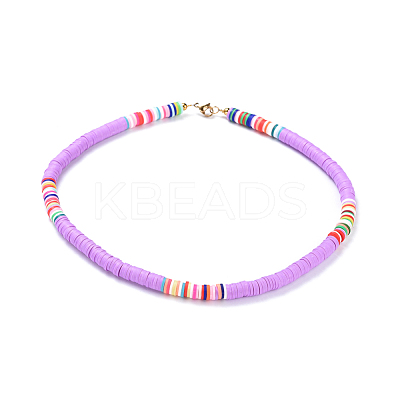Handmade Polymer Clay Heishi Beaded Necklaces NJEW-JN02448-01-1