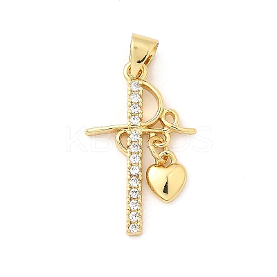 Brass Micro Pave Cubic Zirconia Pendants KK-I359-11G-1