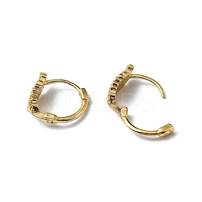 Clear Cubic Zirconia Leaf Hoop Earring EJEW-P229-05G-1