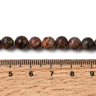 Round Natural Leopard Skin Jasper Bead Strands G-L419-44-1