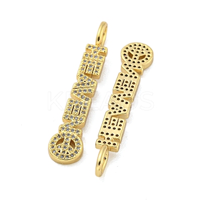 Brass Micro Pave Clear Cubic Zirconia Pendants KK-R159-03B-G-1