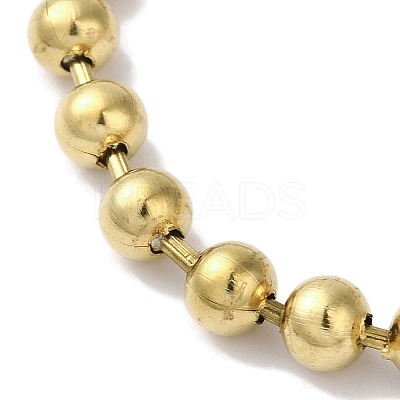 IP Plating(IP) 304 Stainless Steel Beads Ball Chain Bracelets for Women BJEW-B092-02A-G-1