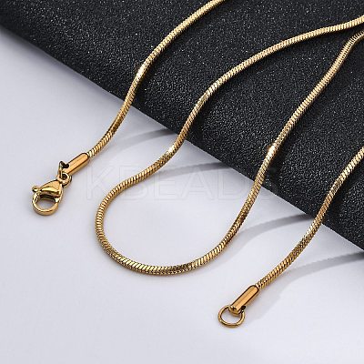 304 Stainless Steel Square Snake Chain Necklaces STAS-G244-83B-G-1