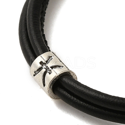 PU Leather Round Cord Multi-strand Bracelets SJEW-K002-07F-1