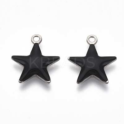 201 Stainless Steel Enamel Charms X-STAS-N088-14-1