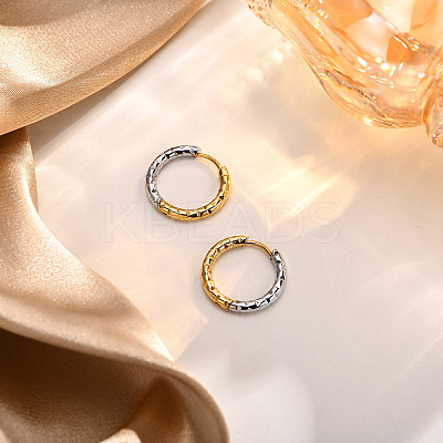 Two Tone 304 Stainless Steel Hoop Earrings EJEW-K257-02C-GP-1