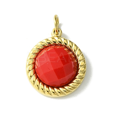 Ion Plating(IP) Real 14K Gold Plated 304 Stainless Steel with Glass Pendant FIND-Z028-32G-1