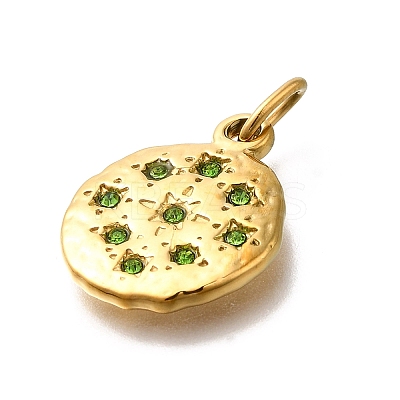 304 Stainless Steel Rhinestone Pendants STAS-R159-54G-03-1