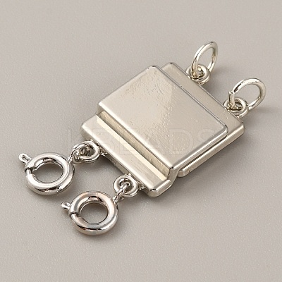 2-Strand 4-Hole Alloy Box Magnetic Clasps FIND-TAC0002-063P-1