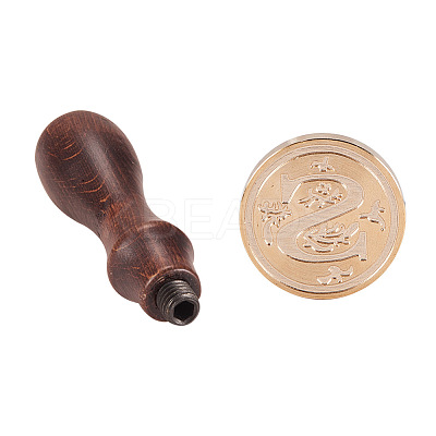 DIY Letter Scrapbook Brass Wax Seal Stamps and Wood Handle Sets AJEW-PH0010-S-1