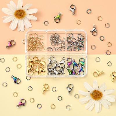 120Pcs Ion Plating(IP) 304 Stainless Steel Lobster Claw Clasps STAS-YW0001-22-1
