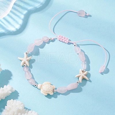 Natural & Synthetic Gemstone Beads Braided Bead Bracelets BJEW-JB13275-1