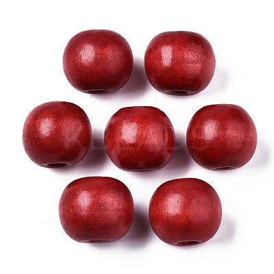 Spray Painted Natural Wood Beads WOOD-ZX040-01A-03-LF-1