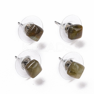Gemstone Ear Studs EJEW-K091-01P-1