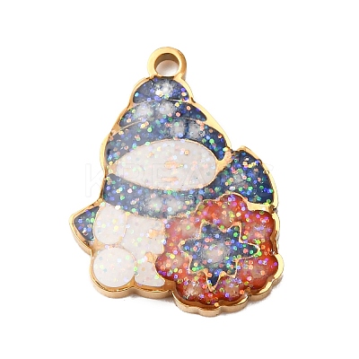Christmas 304 Stainless Steel Enamel Pendants STAS-B112-02G-03-1