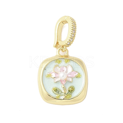 Brass Enamel Pendants KK-F886-01G-05-1