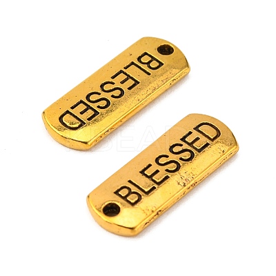 Tibetan Style Alloy Rectangle with Word Blessed Pendants TIBEP-Q043-060AG-RS-1