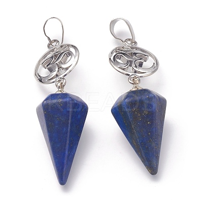 Natural Dyed Lapis Lazuli Pendants G-O194-03-1