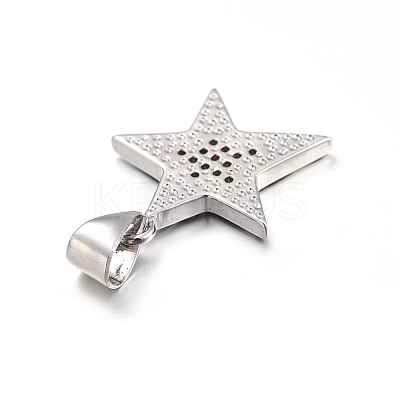 Brass Micro Pave Clear Cubic Zirconia Pendants ZIRC-L085-85P-1