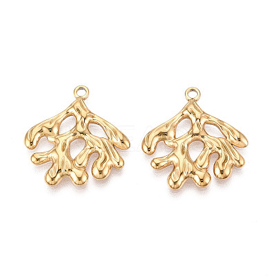 304 Stainless Steel Imitation Coral Pendants STAS-T069-42G-1