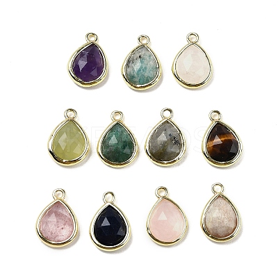 Natural Gemstone Faceted Pendants G-U019-05G-1