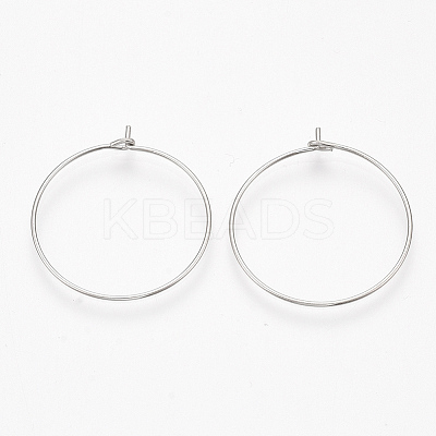 304 Stainless Steel Hoop Earring Findings LS-X-STAS-T047-17-1