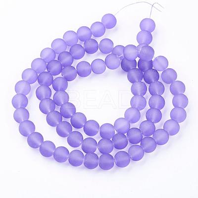 Frosted Glass Bead Strands GGB12MMY-DKM-1