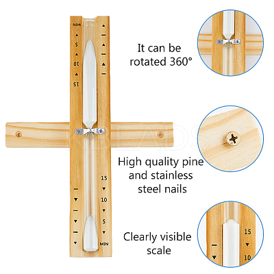 Wood Sand Timer for Dry Steam Room AJEW-WH0596-178-1