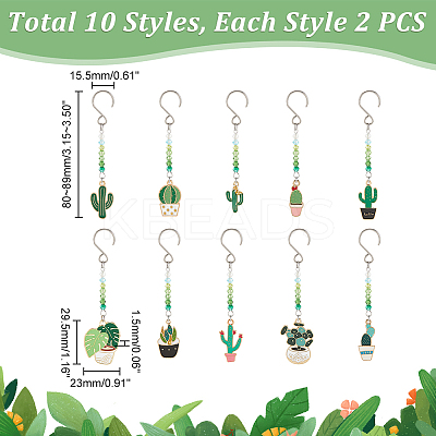 20Pcs 10 Styles Alloy Enamel Pendant Decorations HJEW-AB00271-1