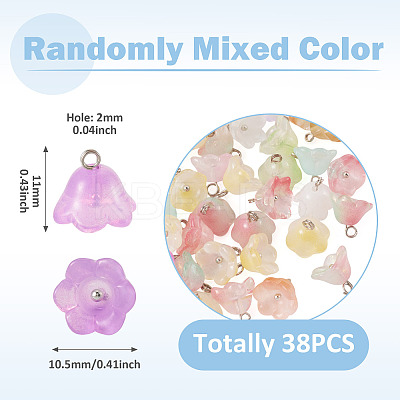 38Pcs Glass Charms GLAA-TADJ0001-19-1