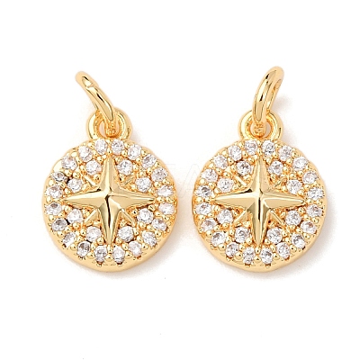 Brass Micro Pave Cubic Zirconia Pendants KK-A279-18G-1