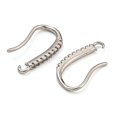 Rack Plating Brass Pave Cubic Zirconia Earring Hooks KK-O143-20P-1