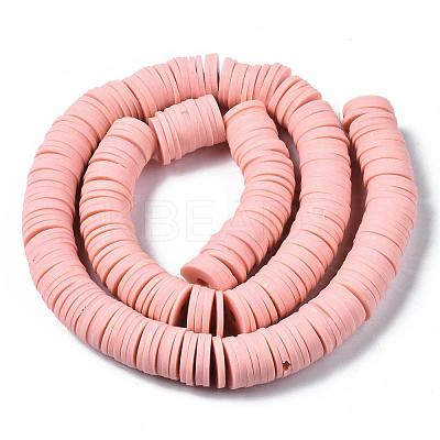 Flat Round Handmade Polymer Clay Beads CLAY-R067-12mm-18-1