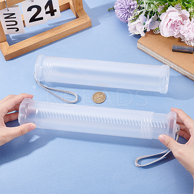 2Pcs Extendable Plastic Paint Brush Case AJEW-GF0013-01-1