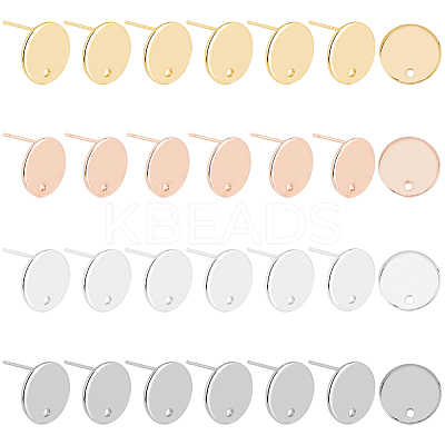 24Pcs 4 Colors 201 Stainless Steel Stud Earring Findings STAS-FH0001-78-1