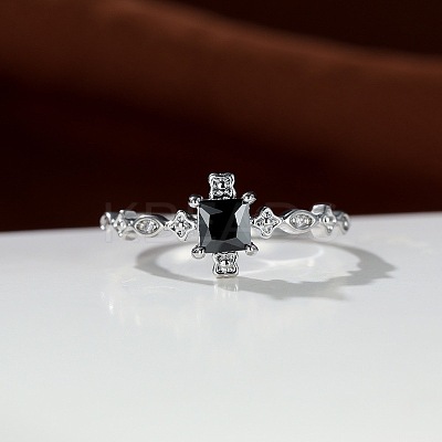 Brass Micro Pave Cubic Zirconia Finger Rings FS-WG8C77A-01-1