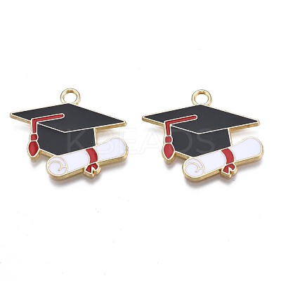 Rack Plating Alloy Enamel Pendants ENAM-N055-064-1