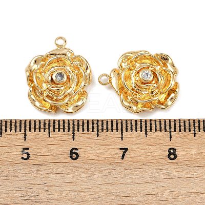 Brass Pave Cubic Zirconia Pendants KK-F906-05G-1
