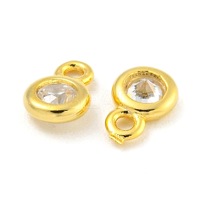 925 Sterling Silver Pave Clear Cubic Zirconia Flat Round Charms STER-B005-01G-1