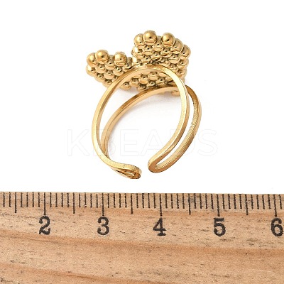 304 Stainless Steel Plastic Pearl Open Cuff Ring for Women LS-RJEW-Z088-04G-1