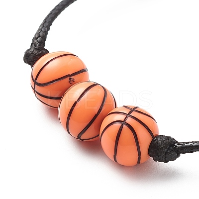 2Pcs 2 Colors Sport Theme Acrylic Beaded Bracelet BJEW-JB08558-03-1