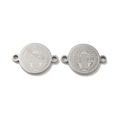 Tarnish Resistant Religion 304 Stainless Steel Connector Charms STAS-C074-03B-P-1