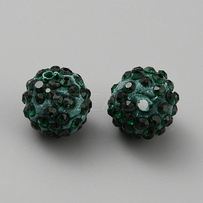 Handmade Polymer Clay Rhinestone Beads CLAY-WH0011-08O-1