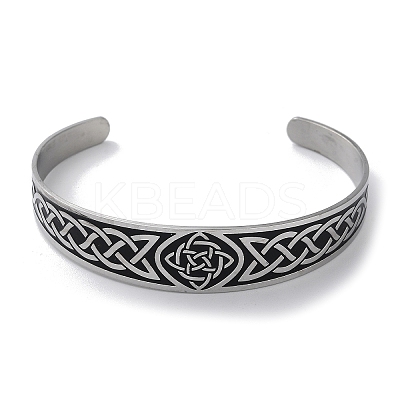 304 Stainless Steel Cuff Bangles BJEW-P307-02B-P-1