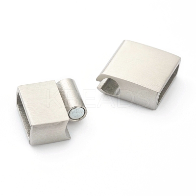 Tarnish Resistant 304 Stainless Steel Magnetic Clasps with Glue-in Ends STAS-B017-03P-1