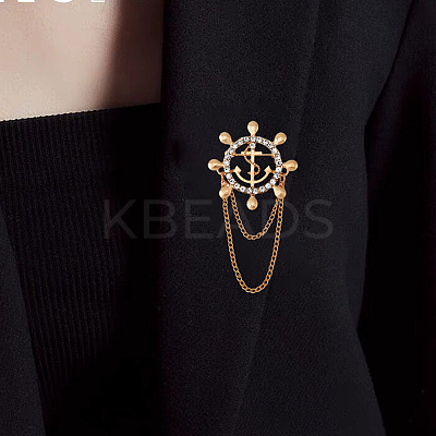 8Pcs 4 Style Crystal Rhinestone Helm Safety Pin Brooch JEWB-FH0001-21-1