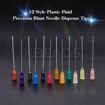 48Pcs 12 Style Plastic Fluid Precision Blunt Needle Dispense Tips TOOL-BC0001-24-1