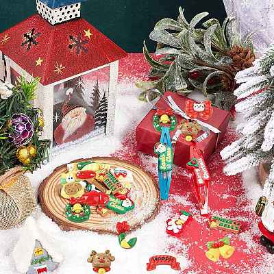 60cs 2 Styles Christmas Opaque Resin Decoden Cabochons RESI-SP0001-02A-1